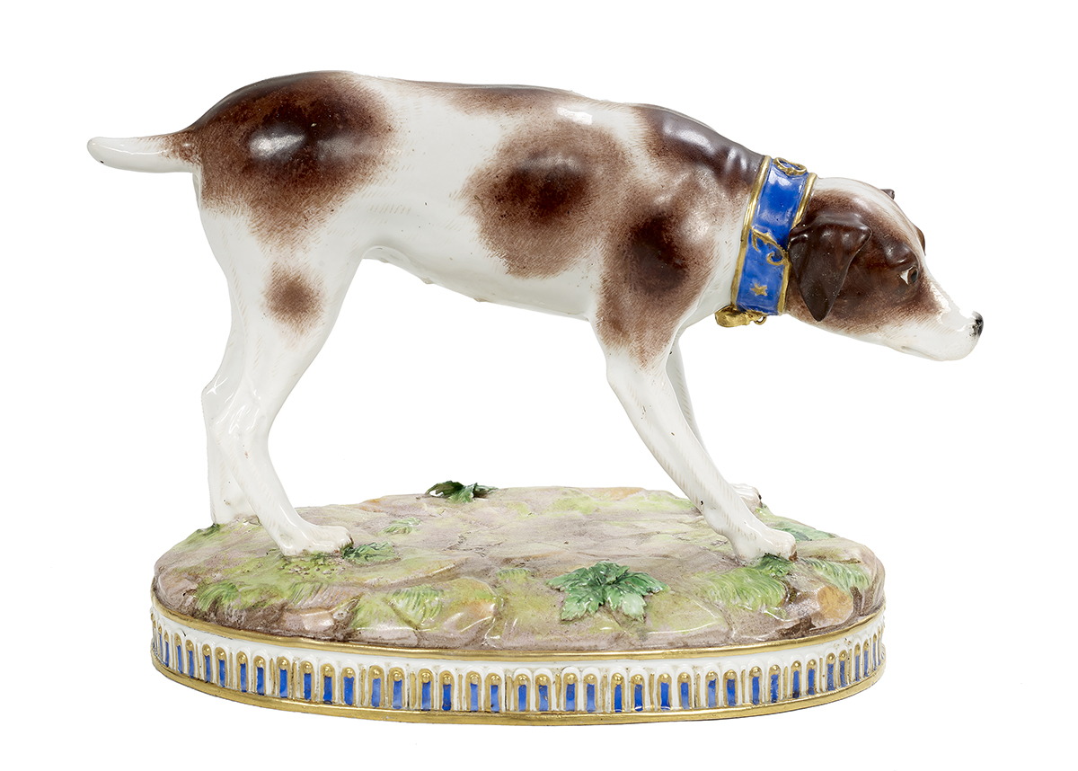 Meissen Porcelain Figure of a Hunting Dog
