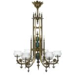 Brass and Pottery Aesthetic Chandelier