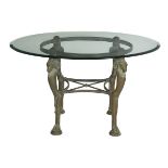 Empire-Style Bronze and Glass Center Table