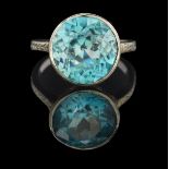 Blue Zircon Ring