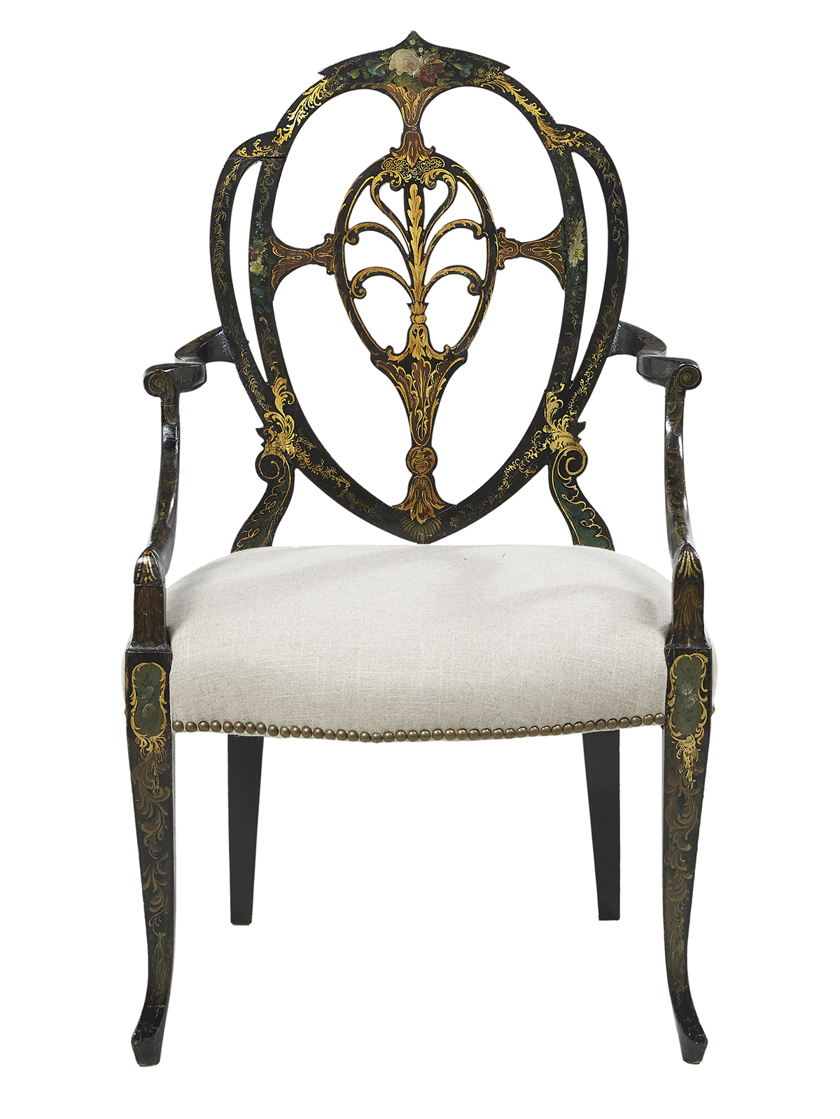 Ten George III-Style Polychrome Armchairs - Image 2 of 3