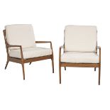 Pair of Mid-Century Modern Ash Lounge Chairs