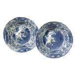 Pair of Chinese Blue and White Porcelain Bowls