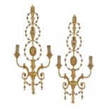 Pair of Regency-Style Giltwood Sconces