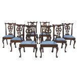 Eight George III-Style Mahogany Dining Chairs