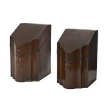 Pair of George III Inlaid Mahogany Knife Boxes