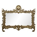 Italian Rococo-Style Giltwood Overmantel Mirror
