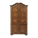 Dutch Marquetry-Inlaid Mahogany Corner Cupboard