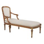 Louis XVI-Style Polychrome Chaise Longue