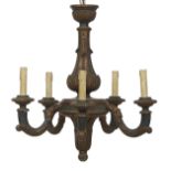 French Carved and Parcel-Gilt Chandelier