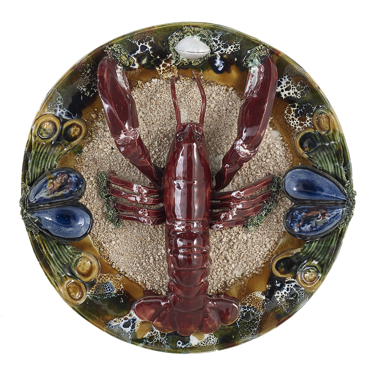 Five Palissy Seafood Plates - Image 6 of 7