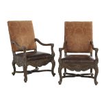 Pair of Louis XIV-Style Fauteuils a la Reine