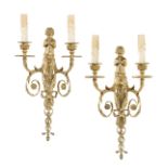 Pair of French Directoire-Style Bronze Sconces