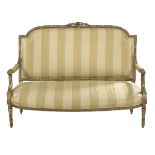 Louis XVI-Style Giltwood Settee