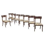 Eight Late Regency Mahogany Dining Chairs