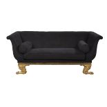Neoclassical-Style Giltwood and Mahogany Sofa