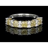 Yellow and White Diamond Band