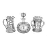 Three Pieces of Alvin Silver Deposit Glassware