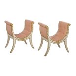 Pair of Regency-Style Creme-Peinte Window Seats