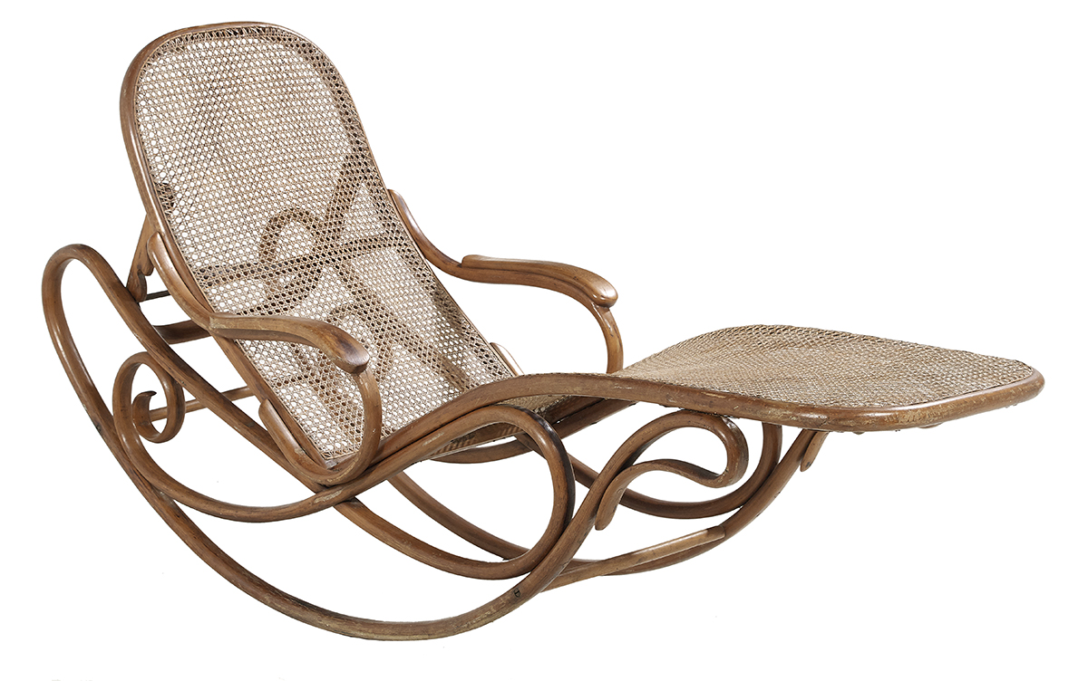 Labeled Gebruder Thonet Bentwood Chaise Longue - Image 2 of 3