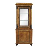 Biedermeier Burl Fruitwood Cabinet