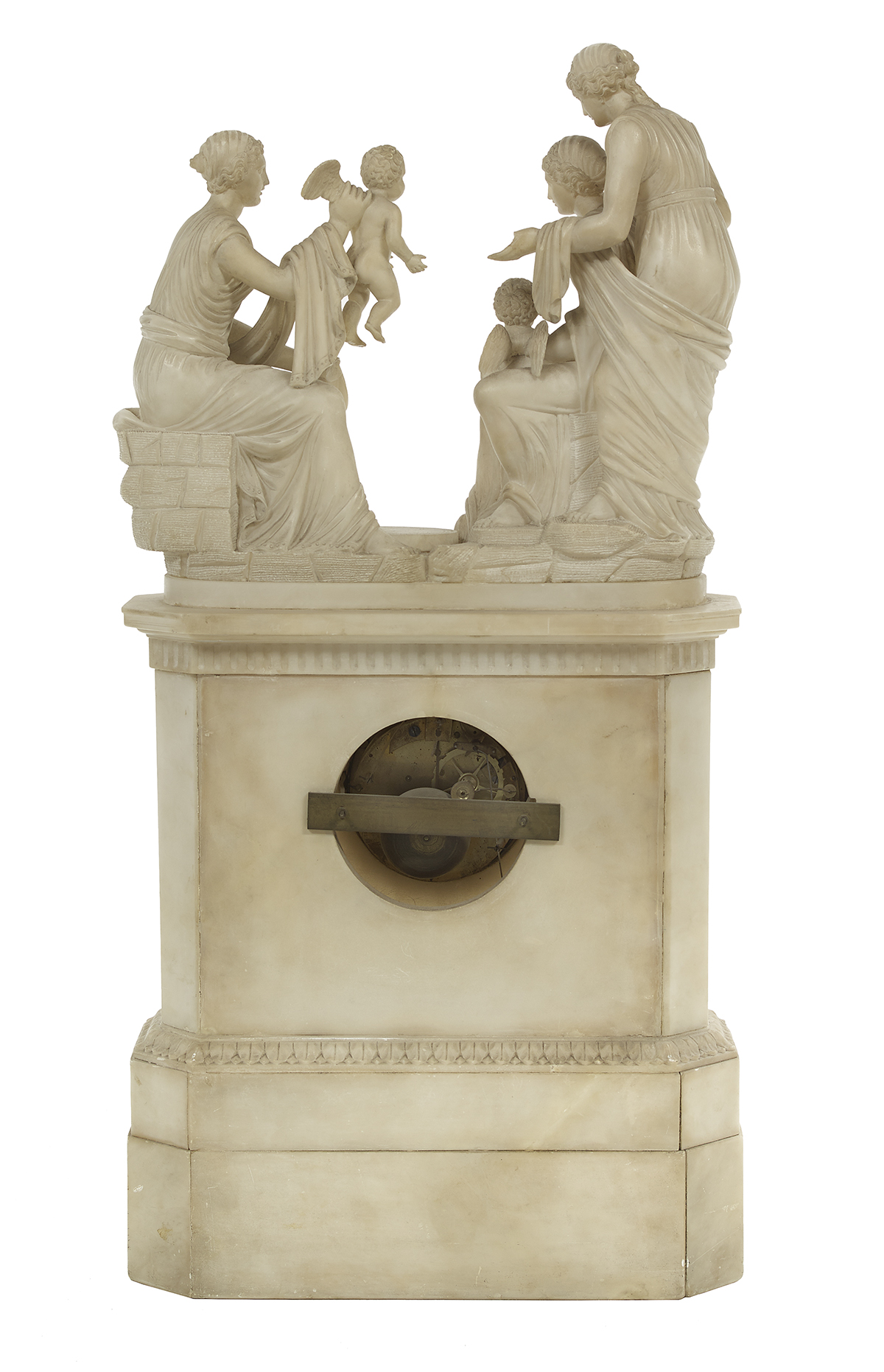 Rare Restauration Alabaster Clock / Calendar - Image 2 of 2