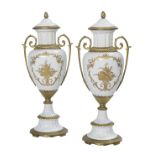 Pair of French Porcelain Garniture Urns