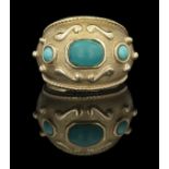 Gold and Turquoise Ring