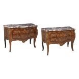Pair of Regence-Style Marble-Top Commodes