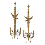 Pair of Regency Revival Giltwood Sconces