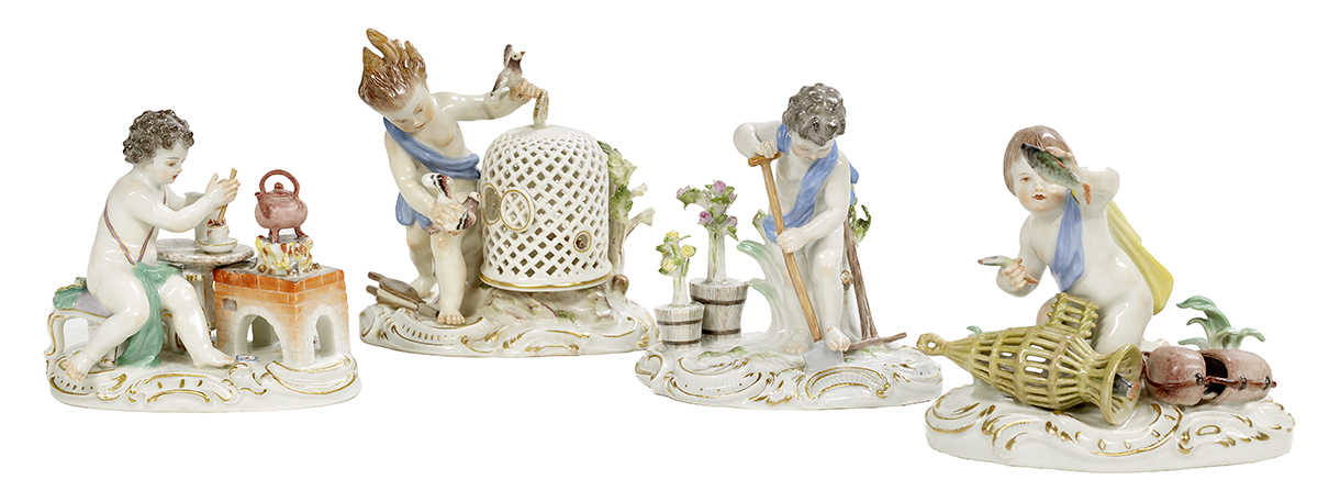 Four Meissen Porcelain Figures of the Elements