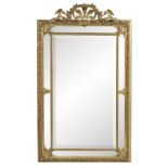 French Neoclassical-Style Giltwood Cushion Mirror