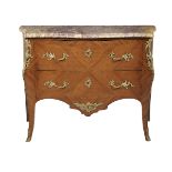 Louis XV-Style Kingwood and Marble-Top Commode
