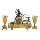 French Empire Revival Three-Piece Clock Set