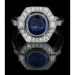 Sapphire and Diamond Ring