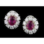 Harry Winston Ruby and Diamond Ear Clips