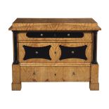 Biedermeier Figured Birch and Ebonized Commode