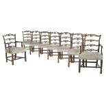 Suite of Eight George III Padauk Dining Chairs