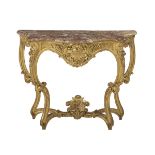 Louis XV-Style Marble-Top Console Table