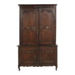 French Provincial Oak Buffet a Deux Corps