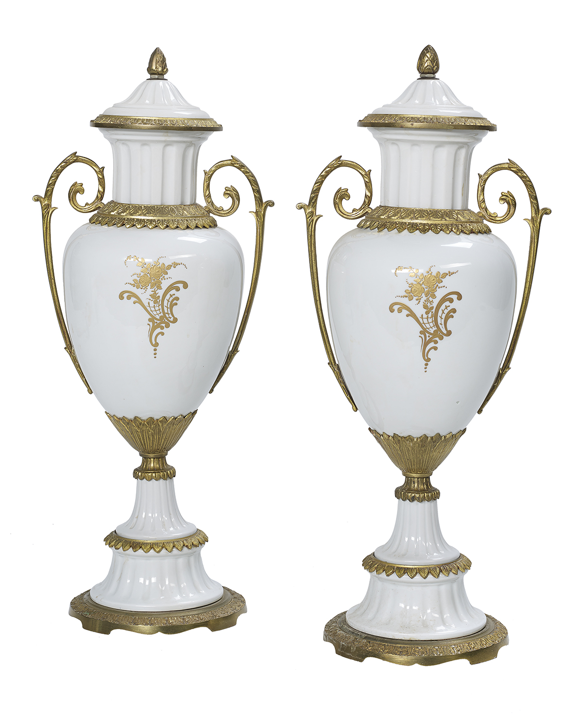 Pair of French Porcelain Garniture Urns - Image 2 of 2