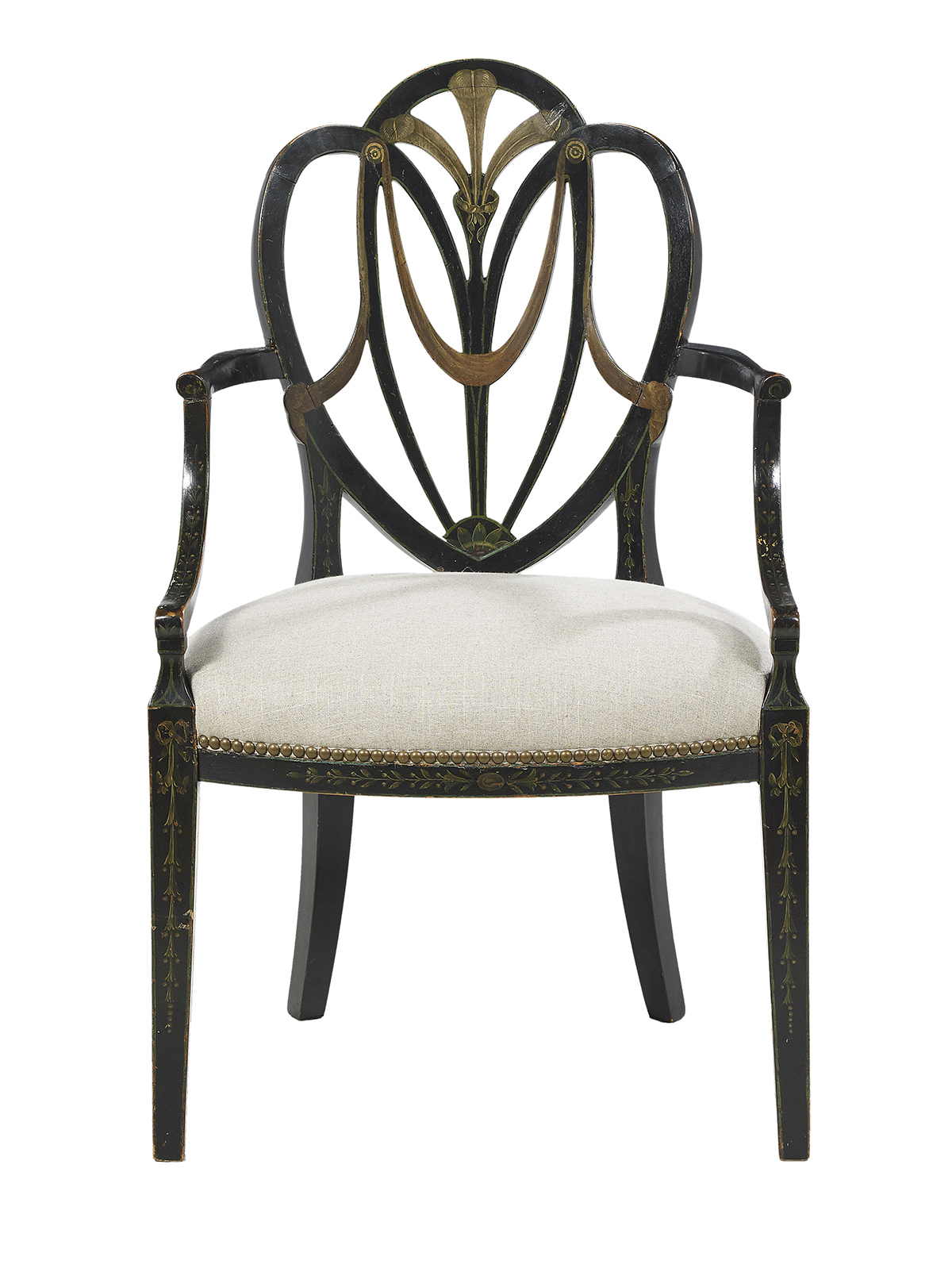 Ten George III-Style Polychrome Armchairs - Image 3 of 3