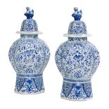 Pair of Dutch Delft Covered Ginger Jars