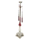 Neoclassical-Style Marble and Brass Floor Lamp