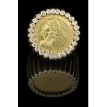 Gentleman's U.S. $2.50 Gold Coin and Diamond Ring