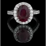 Natural Ruby and Diamond Ring