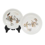 Pair of Chinese Famille Rose Porcelain Dishes