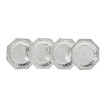 Four George II Sterling Silver Soup Plates