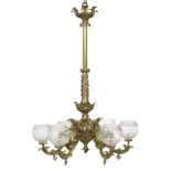 Rococo Revival Bronze Gasolier