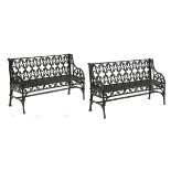 Pair of French Gothic Cast Iron Benches